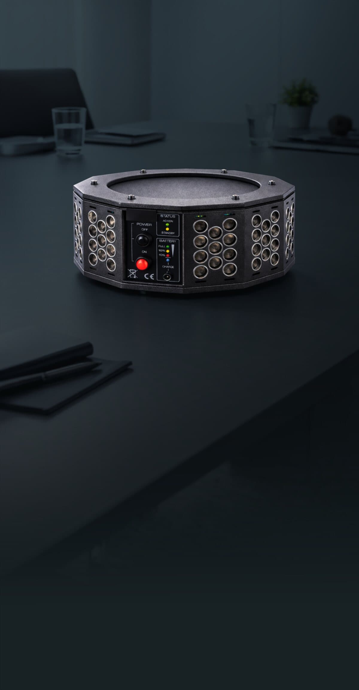 GT-ZERO acoustic protection unit on a boardroom table