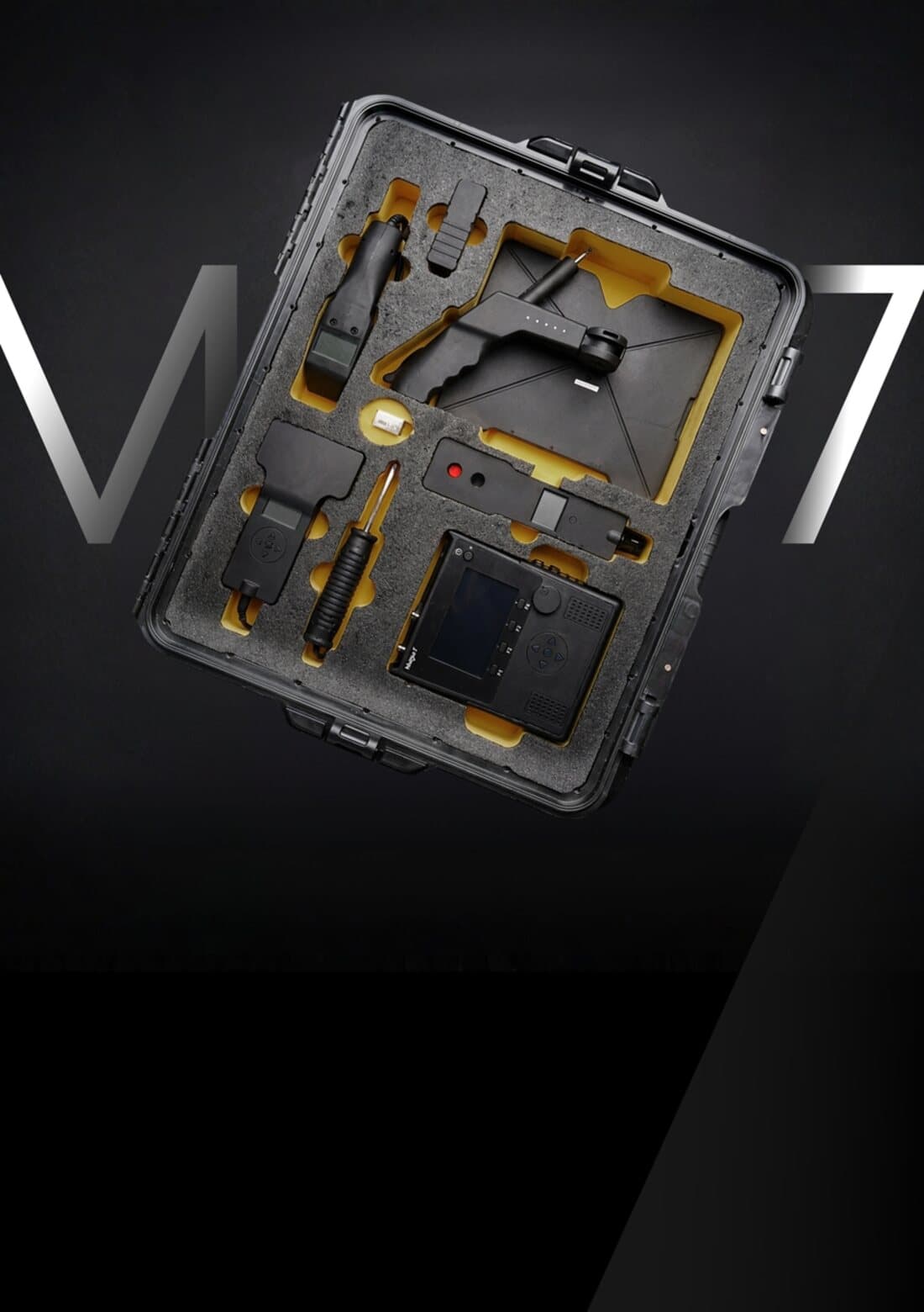 M7 multi-detection kit — case open, full instrument set
